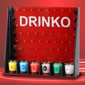 饮酒游戏，包括 6 个酒杯、带皇冠盖的酒杯、带机会的酒杯饮酒游戏