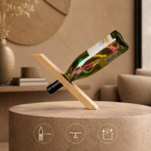 竹制酒瓶架，具有魔幻效果的漂浮创意酒瓶架，装饰性展示酒瓶