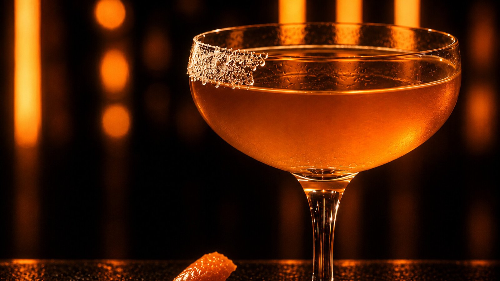 Sidecar im Neonlicht Sidecar im Glas vor farbigem Neonlicht